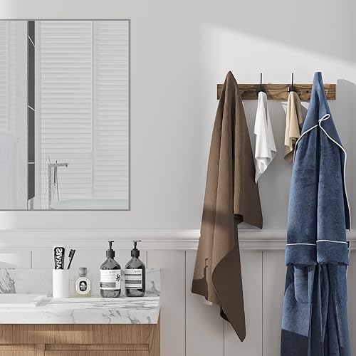 Miniatura 10 de Ganchos para pared, perchero montado en la pared, ganchos para sombreros y perchero con 4 ganchos para entrada, baño, dormitorio (negro)