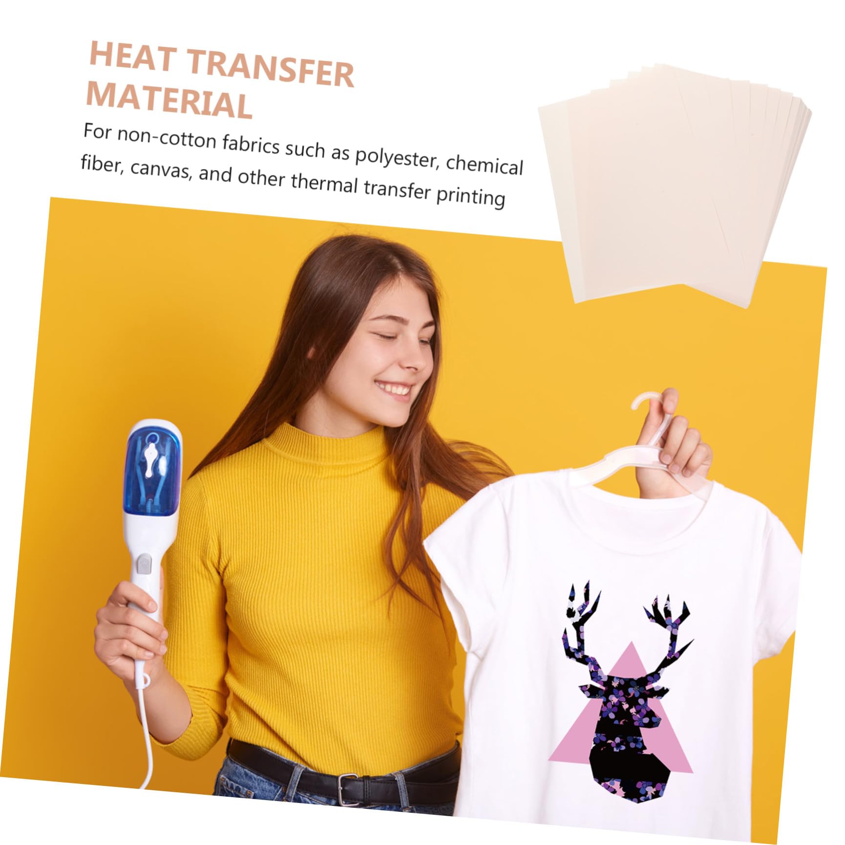 100 Stück Sublimationspapier Weiß Heat Transfer Papier für Polyester Textilien T Shirts Keramik Metall DIY Transfermaterial Geeignet für Sublimationsdruck