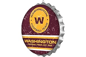 Washington Commanders 13” Jumbo Metal Distressed Bottle Cap Wall Sign