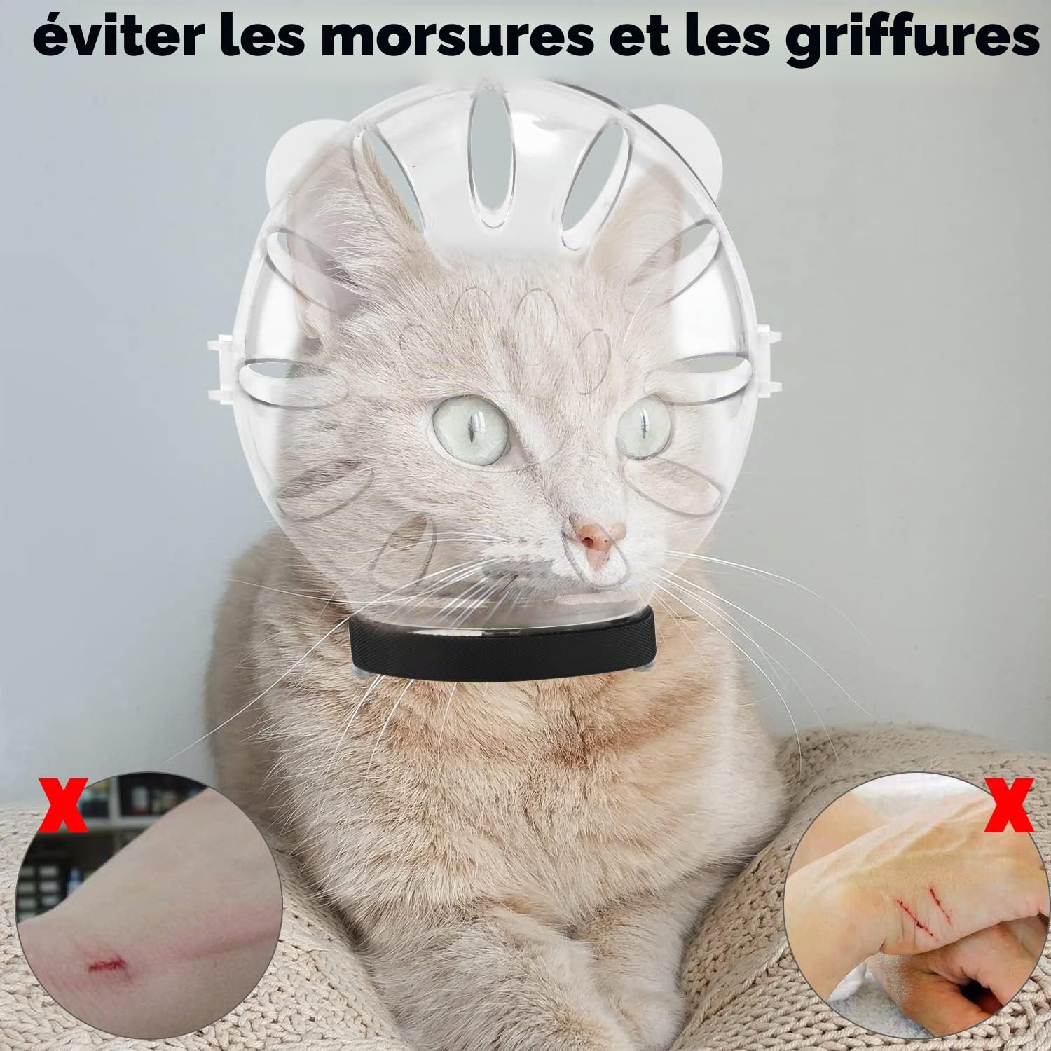 Casque à Bulles Respirant pour Chat avec Couvre Pattes, Masque de Toilettage pour Chat Museau de Chat pour le Toilettage pour Chaton pour le Bain des Chats le Rasage la Coupe des Ongles