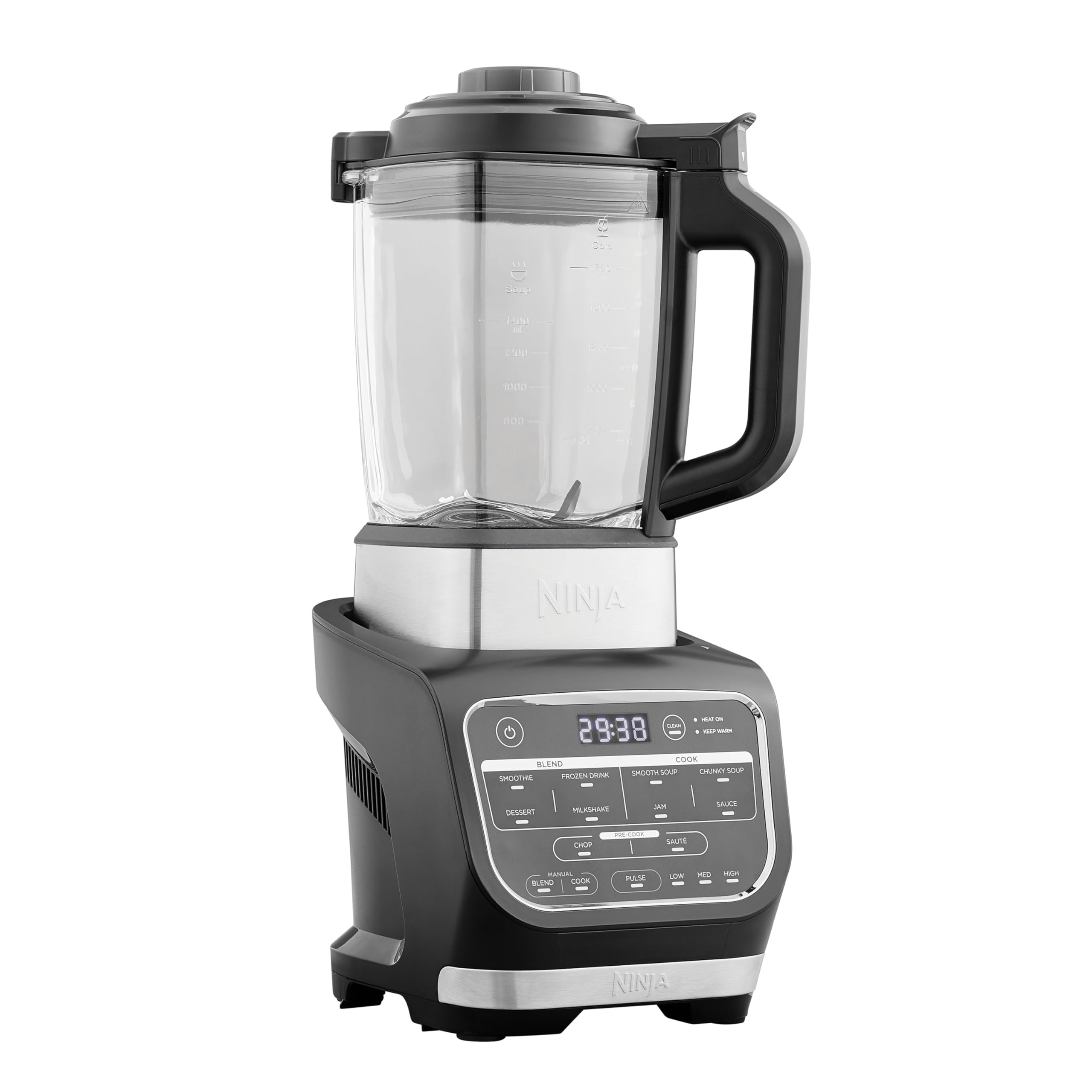 Ninja Foodi Blender Chauffant, 1000W, Capacité 1,7L, 10 Programmes Automatiques, Soupe, Velouté, Compote, Confiture, Smoothie, Brosse et Programme de Nettoyage, Noir HB150EU