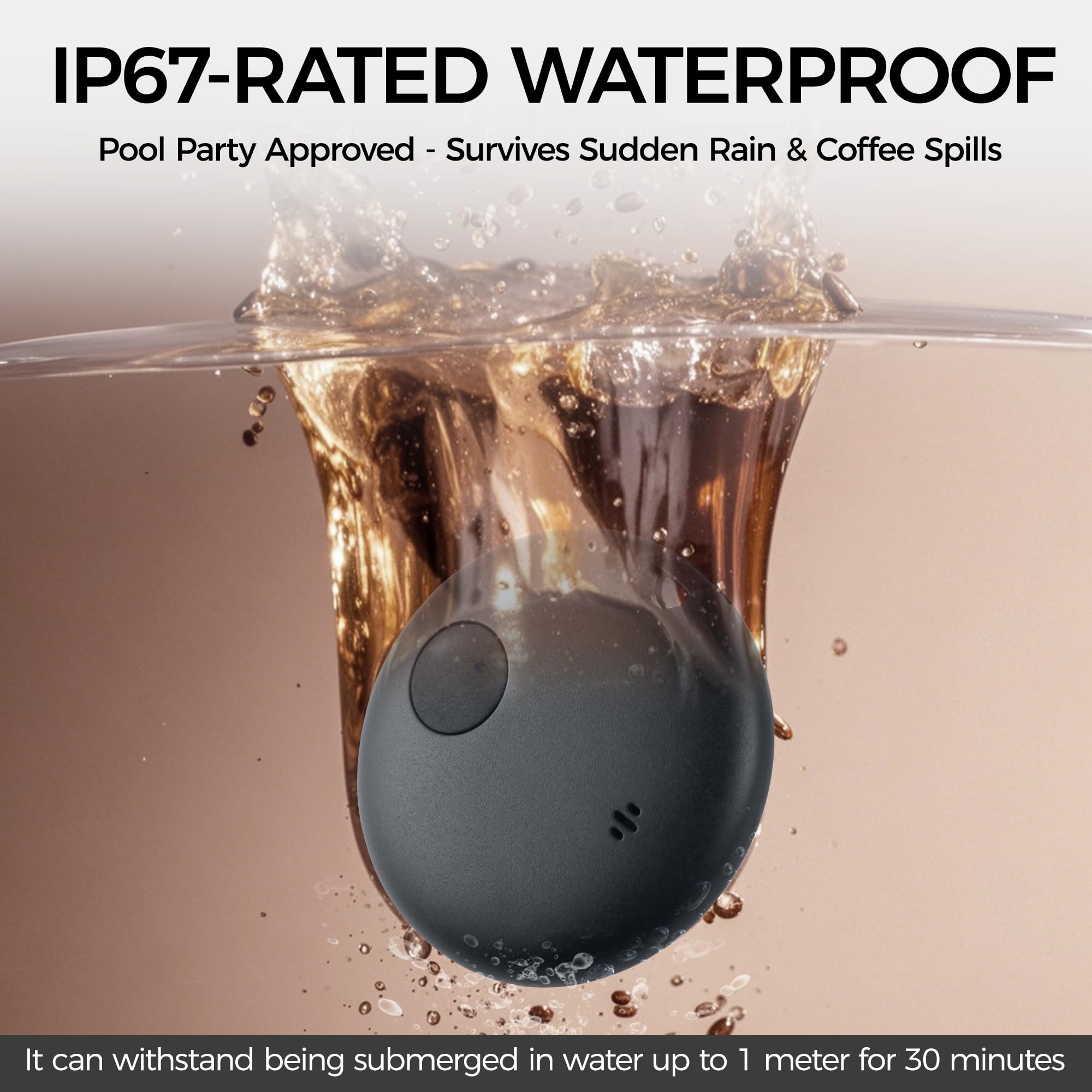 Lot de 2 étiquettes intelligentes IP66 jusqu'à 90 dB, fonctionne avec le tracker Bluetooth Apple Find My (iOS uniquement) pour clés, sacs, animaux domestiques