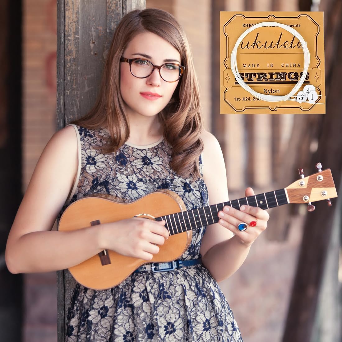 WeddHuis Corde per Ukulele in Nylon 4 Plettri Ukulele, Set di Corde per Ukulele Corde acustiche Accessori per Ukulele Corde in Nylon per Ukulele con Plettri
