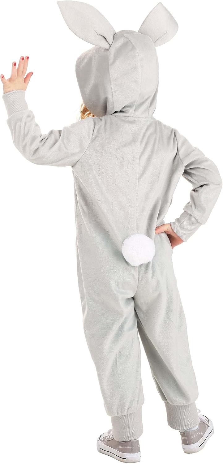 Toddler Funny Bunny Costume, Girl's Bunny One-piece, Fuzzy Rabbit Dress Up Outfit - Image 2