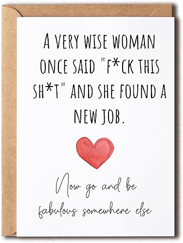 OystersPearl Nueva tarjeta de trabajo  Tarjeta de salida  Felicitaciones por tu nueva aventura  Tarjeta divertida de despedida para tu mejor amiga o