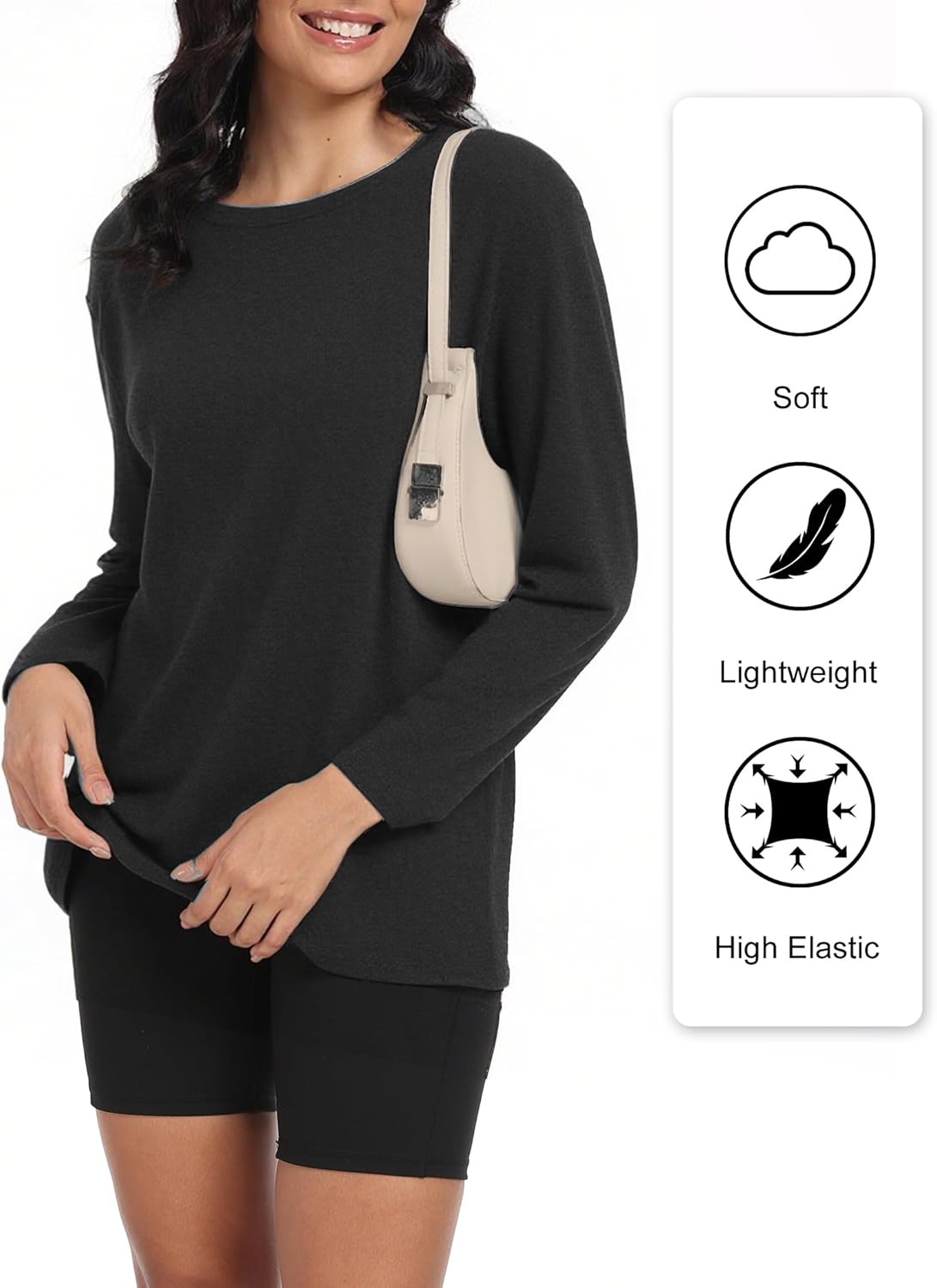 4 Pack Women's Long Sleeve Oversized T Shirts Crew Neck Basic Tops for Workout Active Fashion Casual - Image 5