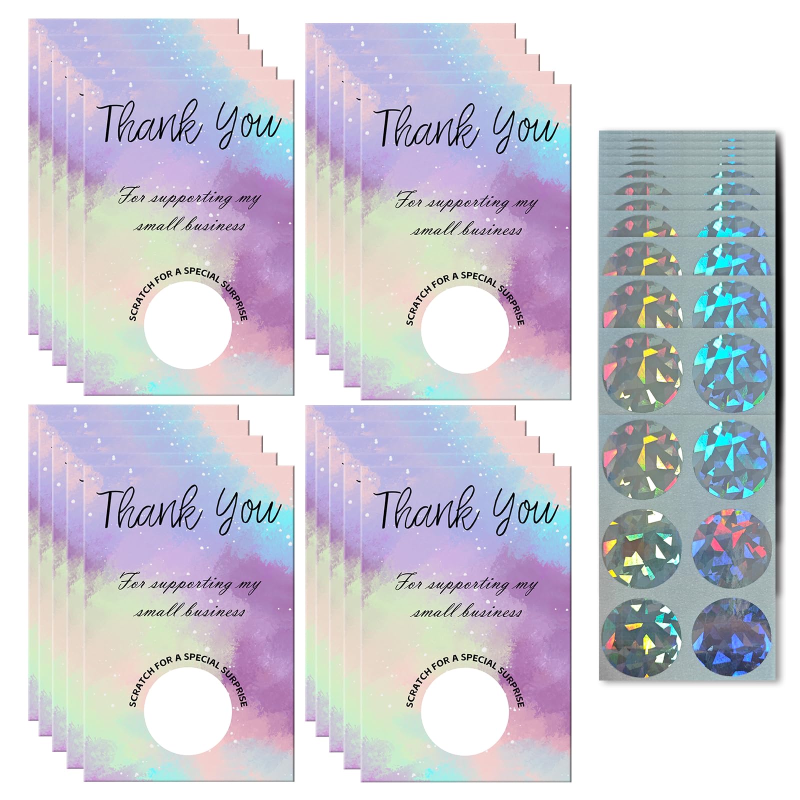 120 Pieces Scratch Off Cards for Small Business Freebies Supplies, Personalized Blank Gift Cards for Holiday, Baby Shower, Wedding, Date Night, Birthday, Party Supply, Blue Purple