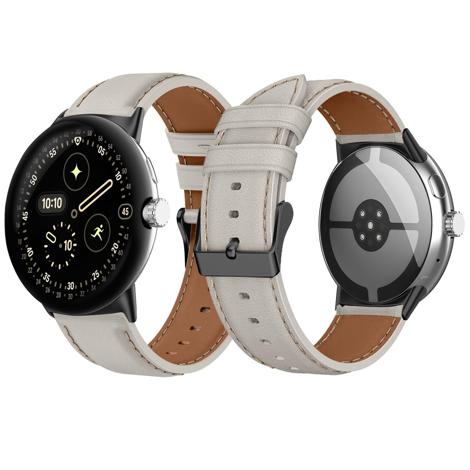 Leather Strap for Google Pixel Watch 4 41mm / Google Pixel Watch 3 41mm, Soft PU Leather Bracelet Wristband, Replacement Watch Bands