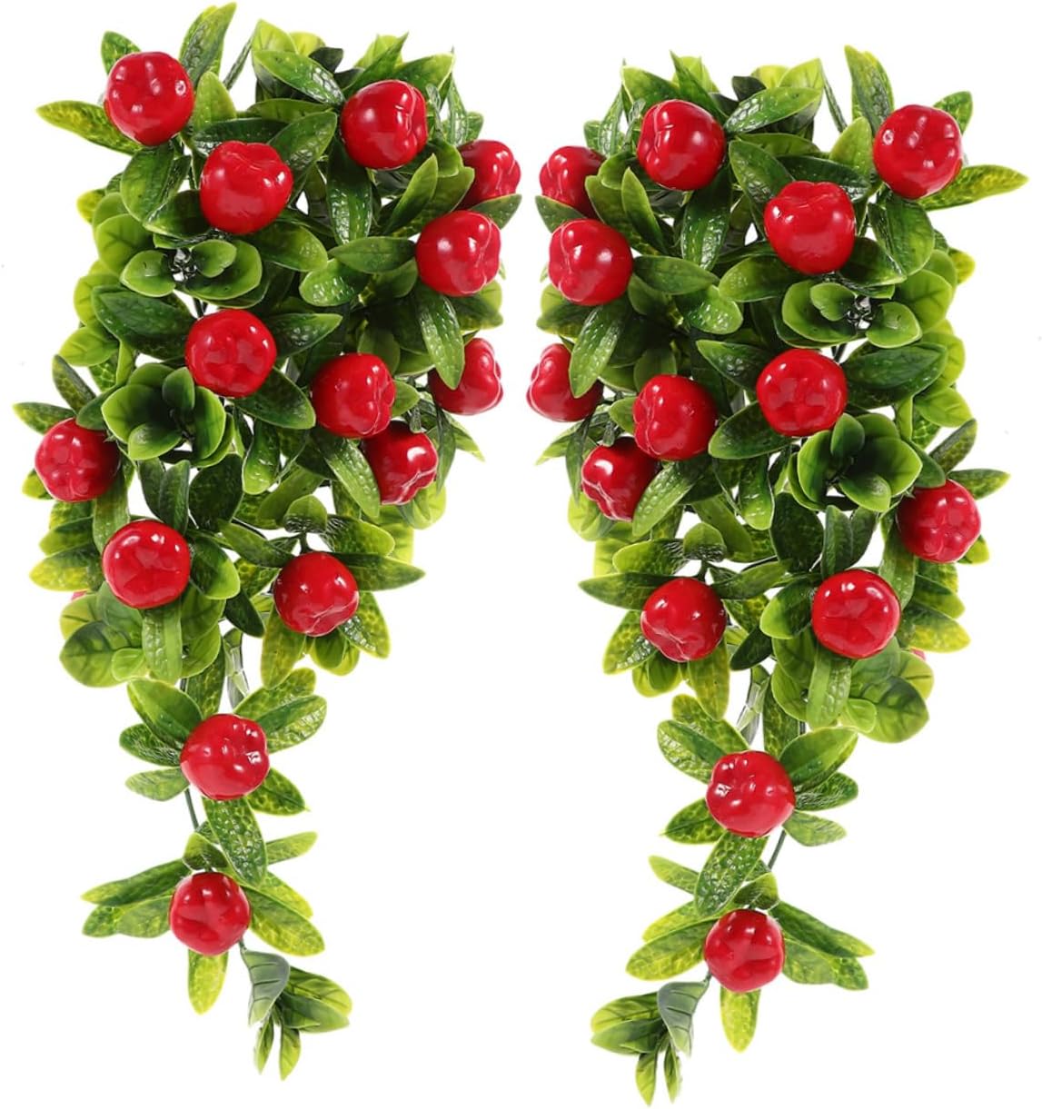 Holibanna Artificial Hanging Fruit Vine with Faux and Green Leaves 15.74X7.48X3.14 Inch Simulated Fruit Decoration for Indoor Outdoor Wall and Party Decor