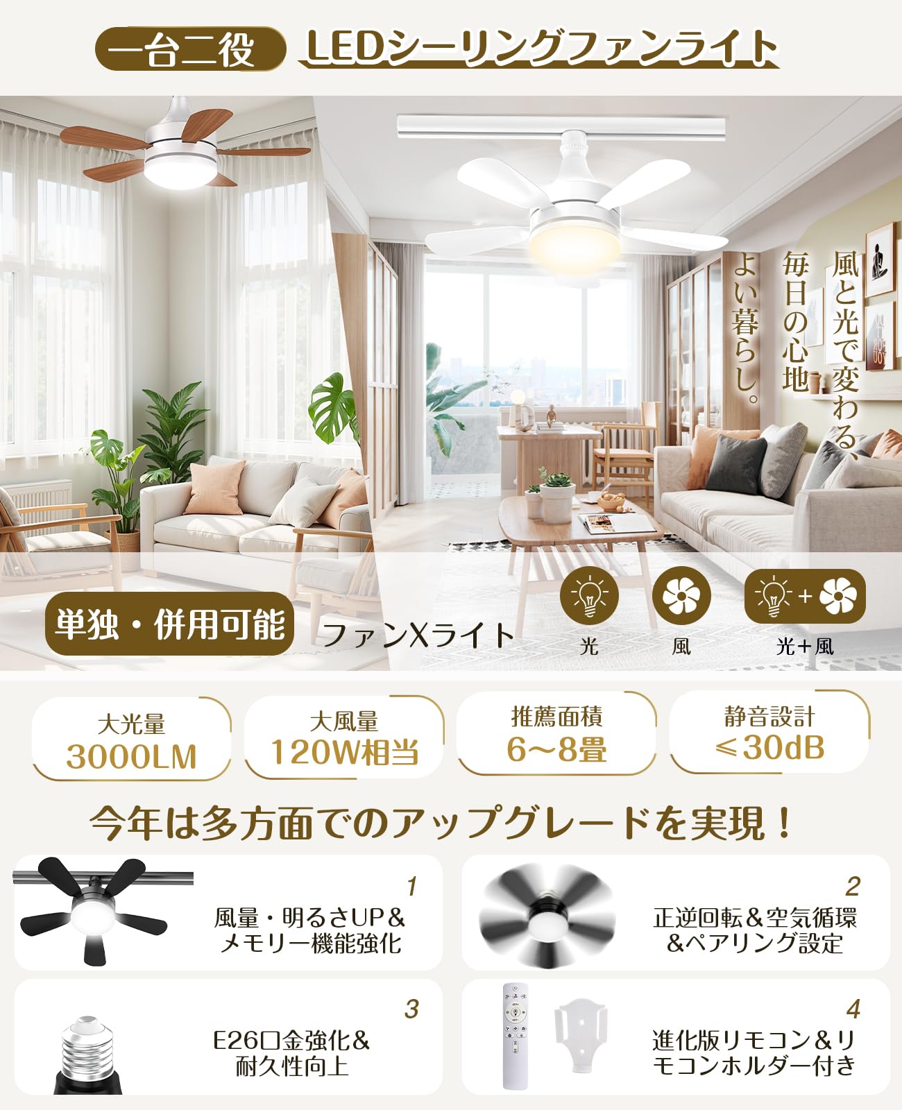 【ダクトレール専用】TENKOO&YOU シーリングファンライト 小型 6畳~k Amazon.co.jp : 【ダクトレール専用】TENKOO&YOU LED シーリングファン