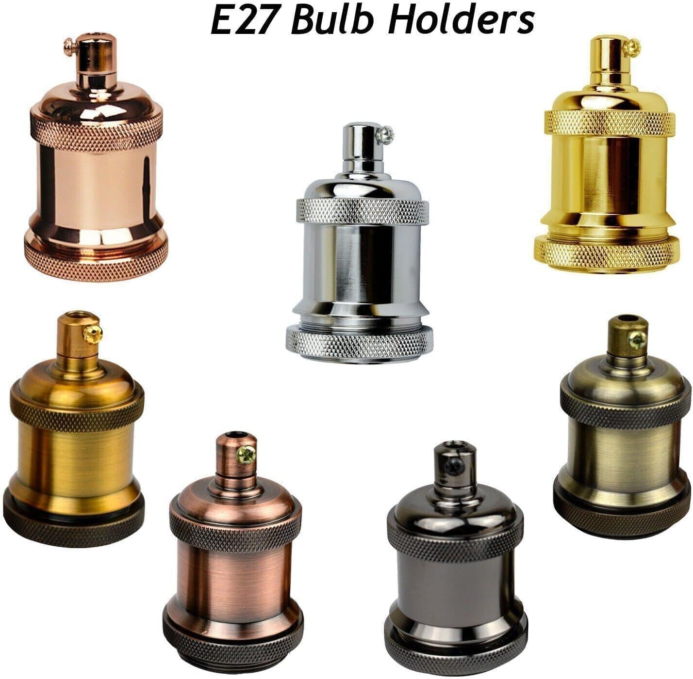 Lamp Socket, E26 Standard Medium Screw Vintage Light Socket, Edison Lamp Socket Holder Replacement, No Switch, UL Listed (4, Antique Brass)