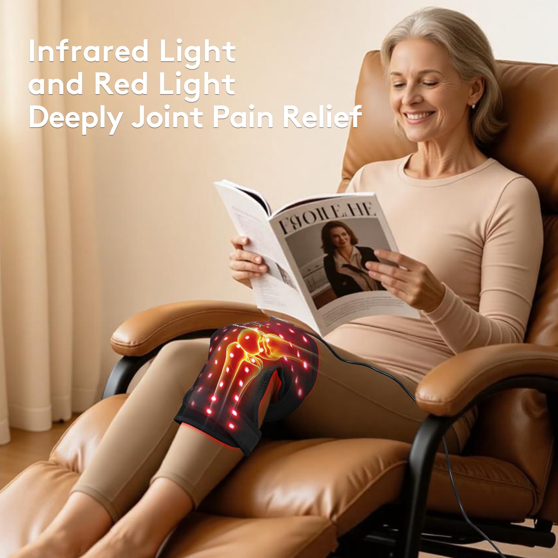 UTK Terapia della luce rossa per il corpo, 162 pezzi 660 nm luce rossa e 54 pezzi 850 nm cintura per terapia della luce infrarossa, per uso domestico, cuscinetti per terapia a luce rossa indossabili