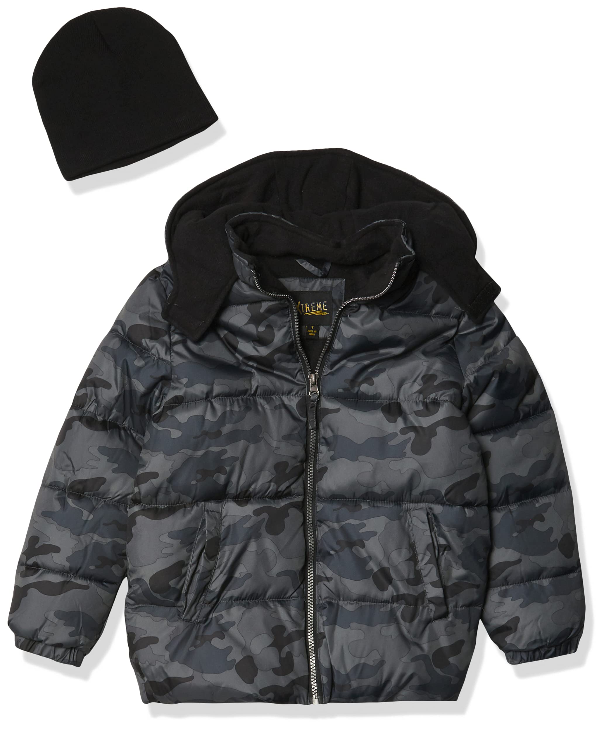iXtreme Boys' Gwp Hooded Puffer With Knit Hat