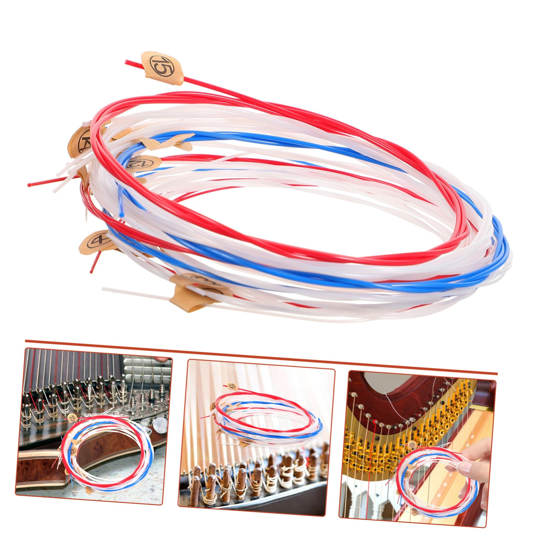 SUPVOX Corde Di Arpa In Nylon Per Piccola Arpa Set Di 15 Corde Di Ricambio Accessorio Musicale Con Suono Bilanciato E Risonanza Ricca