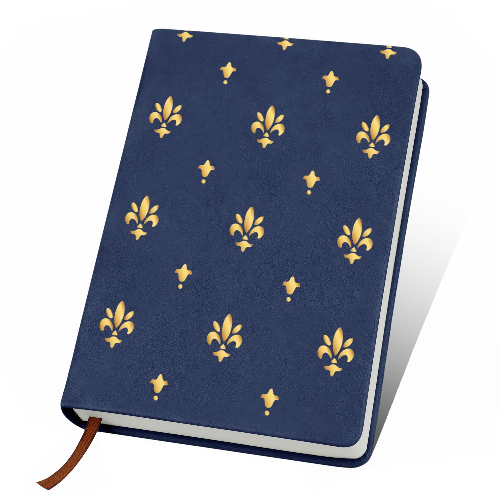 zwtkuavs Gold Geometric A5 Lined Journal Notebook, 200 Pages Soft Leather Notebook with Ruled Paper for Writing Note Taking Journaling Office School Home Use Lightweight Portable, Navy Blue