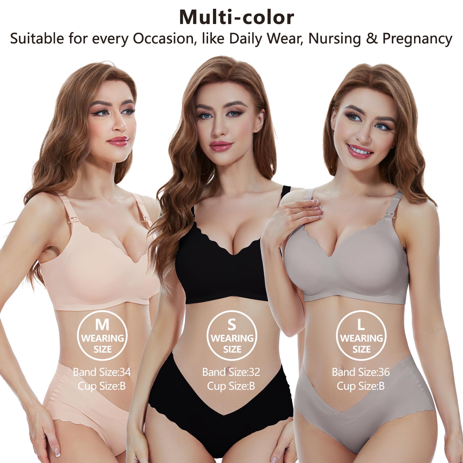 Sujetadores de Lactancia Sujetador de Maternidad Sin Costuras con Extensiones de Lactancia para Mujer — view 9