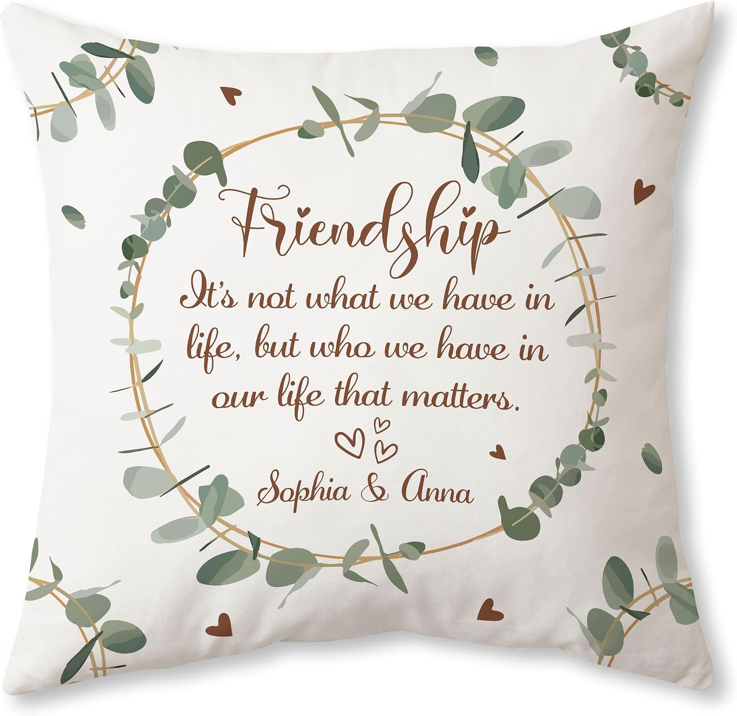 Hyturtle Personalized Best Friend Pillow – Custom Friendship Gift for Women, Sisters, or Besties – Unique Birthday or Christmas Cushion Cover – My Best Friend Pillow Decor 18x18
