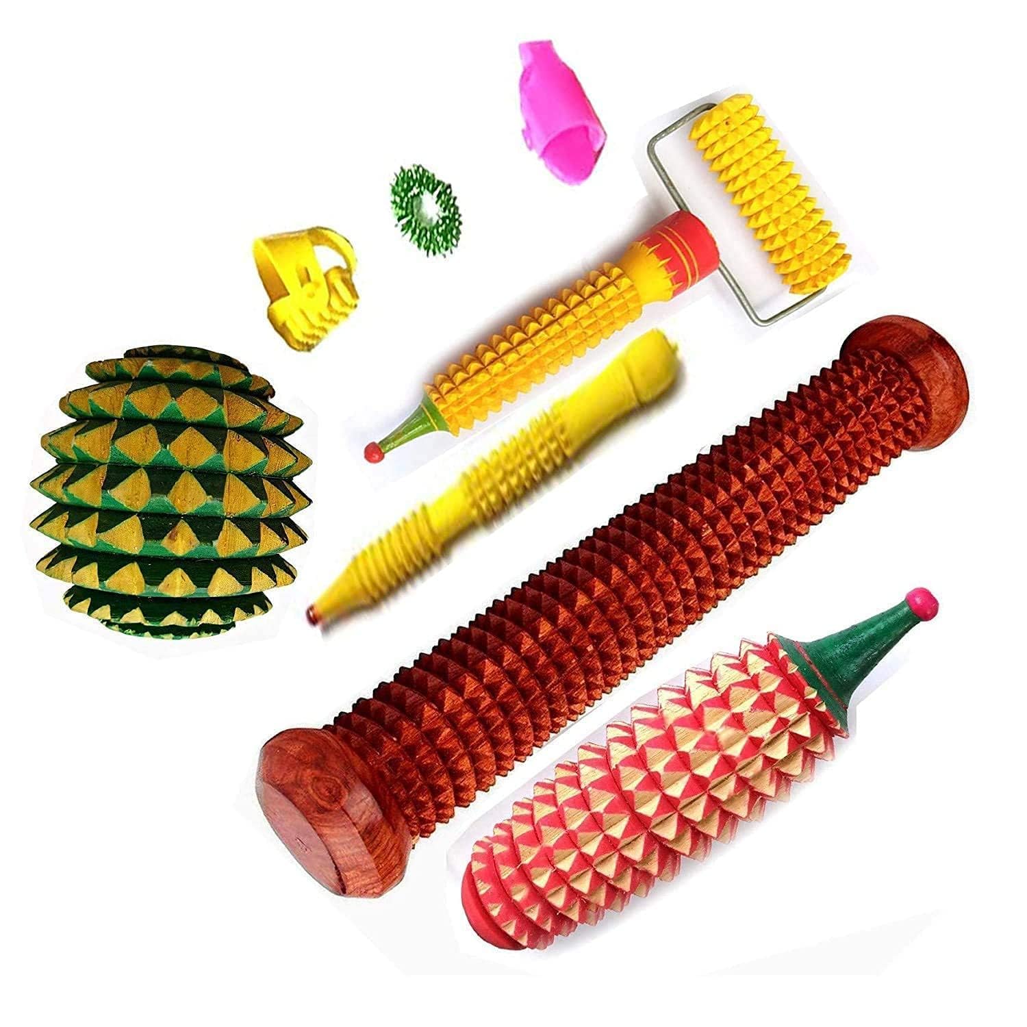 ACP ACUPRESSURE Wooden Foot And Hand Massager Roller Combo Kit With Acupressure Tools For Stress Relief, Pain Reduction, Blood Circulation Improvement, Relaxation Therapy, And Daily Health Care At Home Or Office