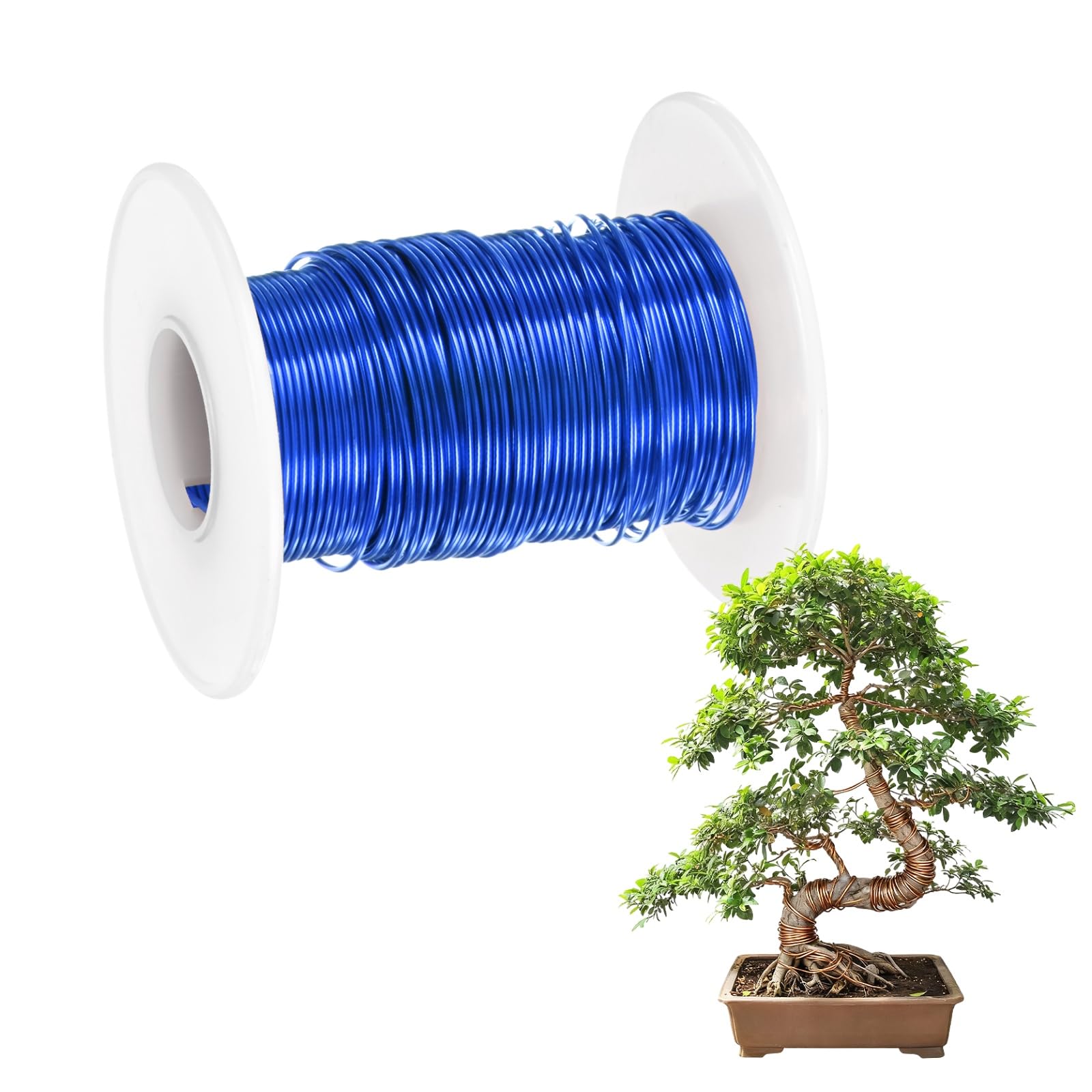 M METERXITY 1-Pack Bonsai Training Wire, 0.8mm x 66ft/20m Anodized Aluminum Bonsai Tree Wire for Fine Trunk/Gardening Branch/DIY Crafting [Dark Blue]