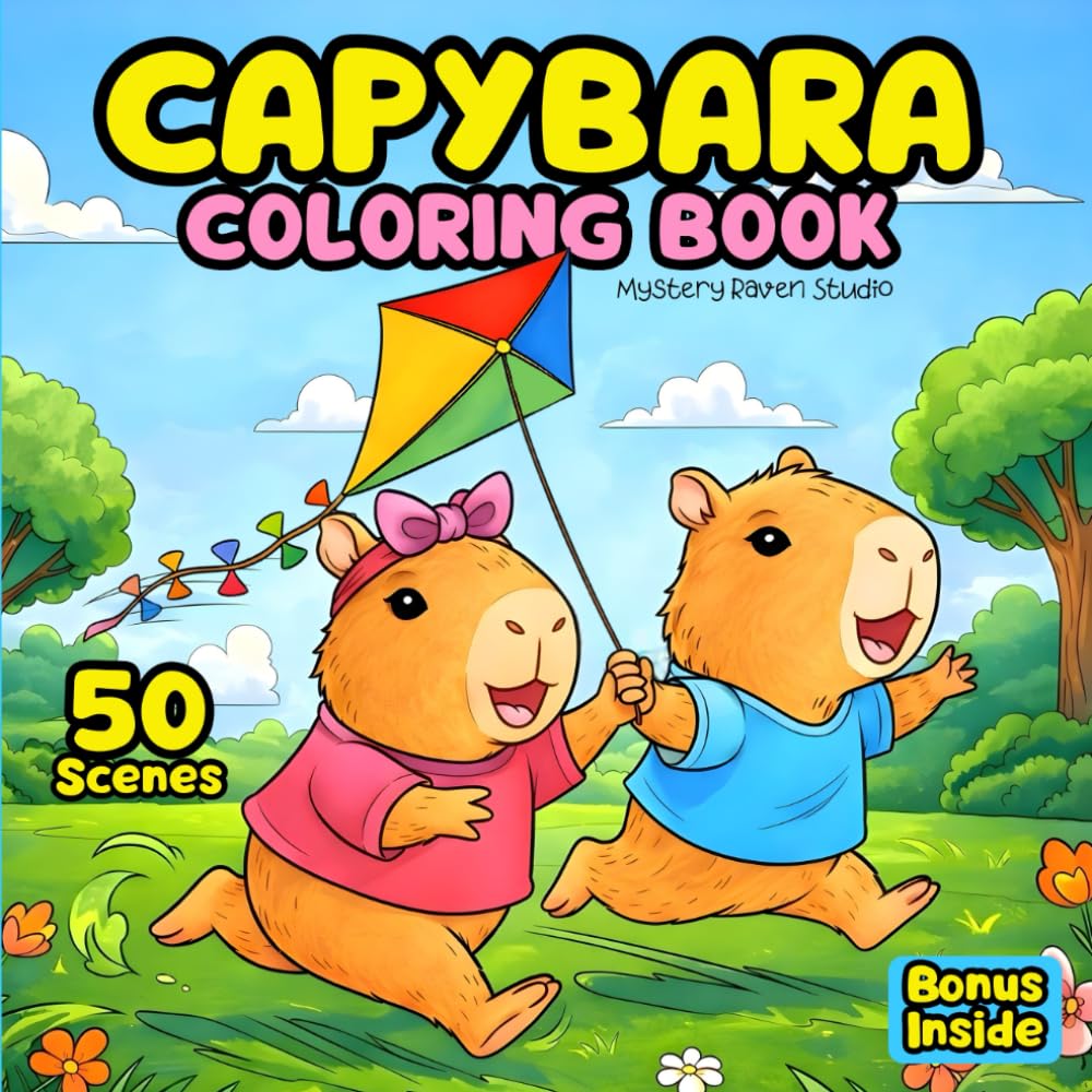 Capybara Coloring Book: Cute and Adorable 50 Capybara Cozy Scenes for Kids and Adults. Fun, Relaxation and Creativity (Cozy and Comfy Coloring Books)