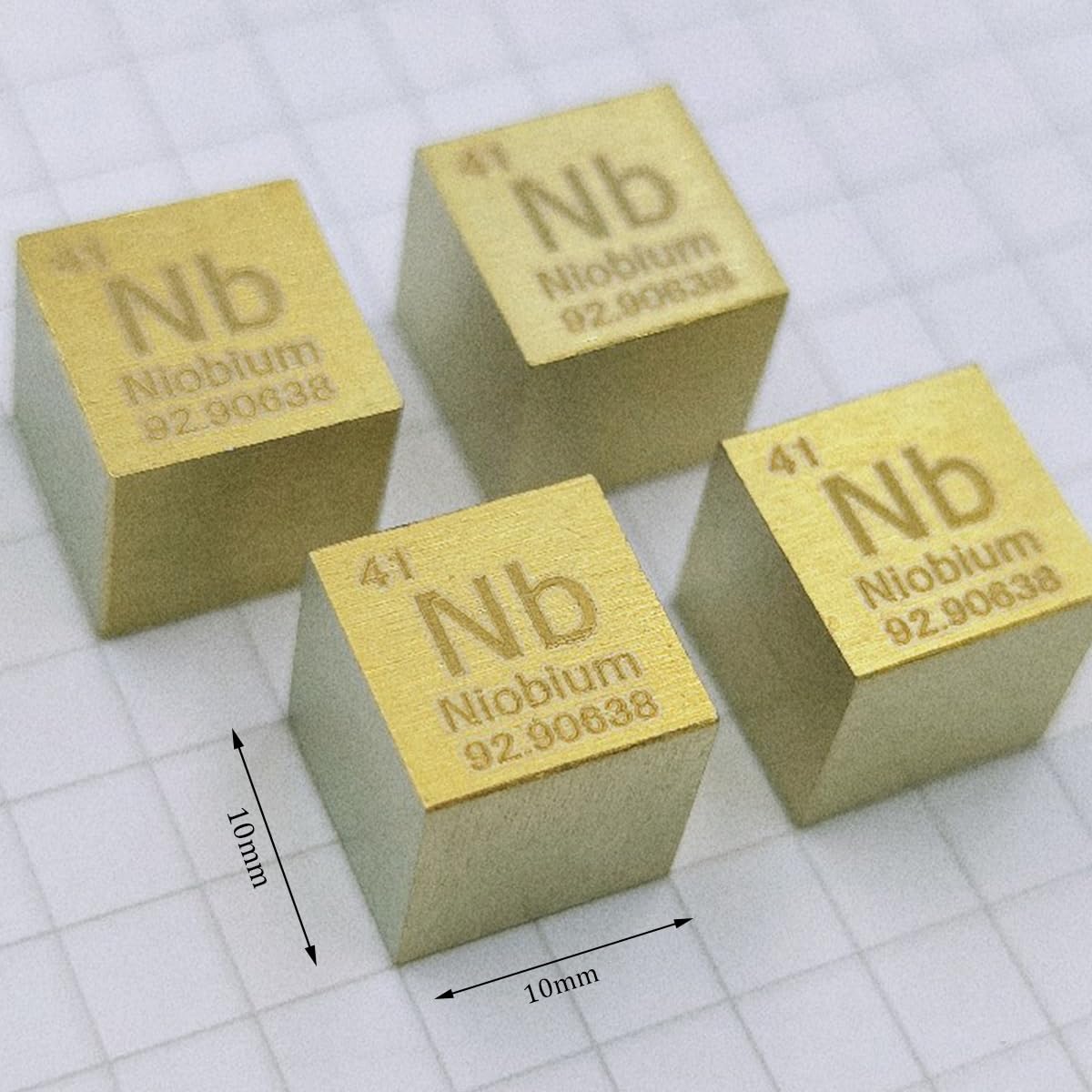 Mehrfarbiger Niob-Würfel – Metallelementwürfel – Lasergravierter Dichtewürfel Für Eine Sammlung des Periodensystems Der Elemente (10 X 10 Mm),Lila
