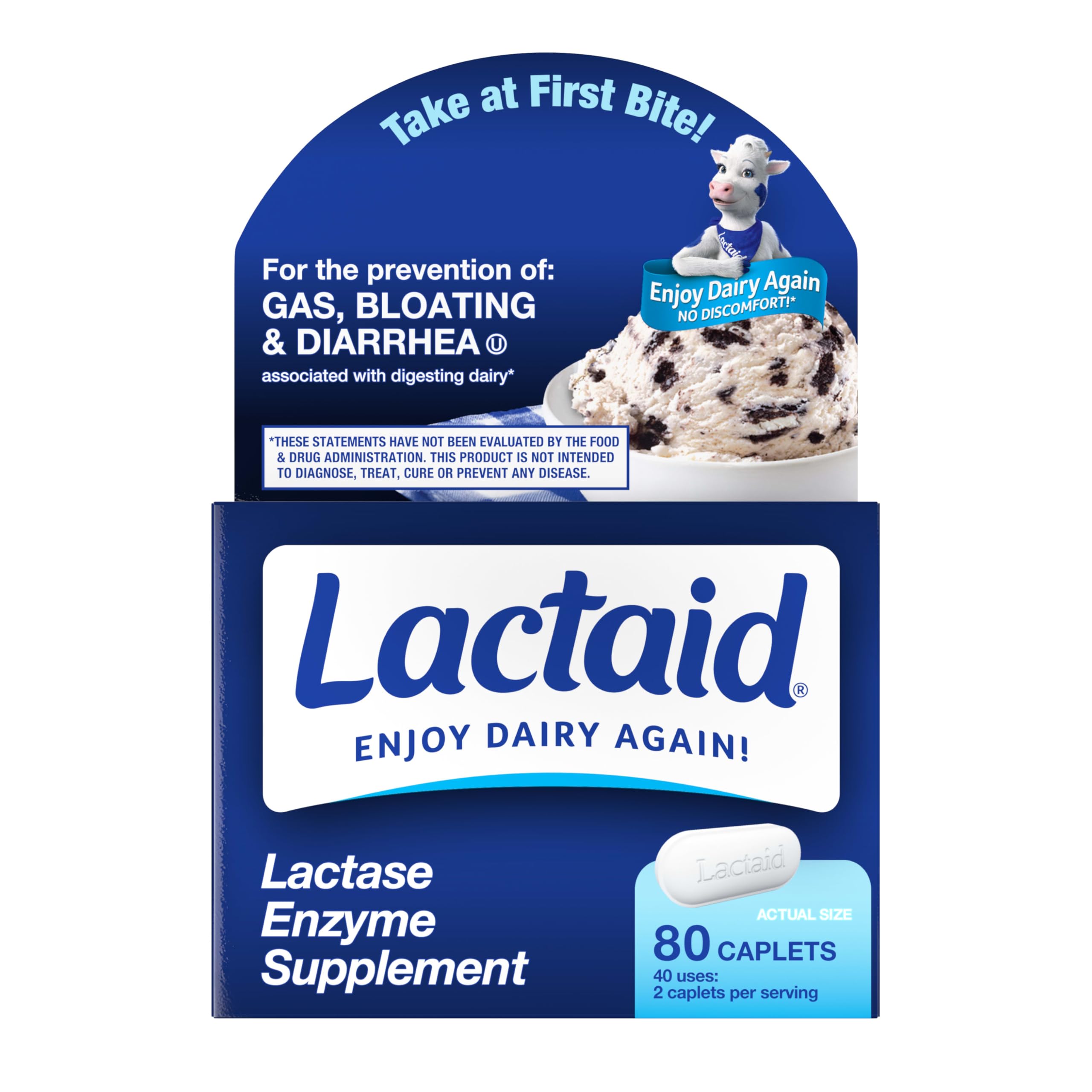 Lactaid Lactase Enzyme Supplement, 80ct Caplet