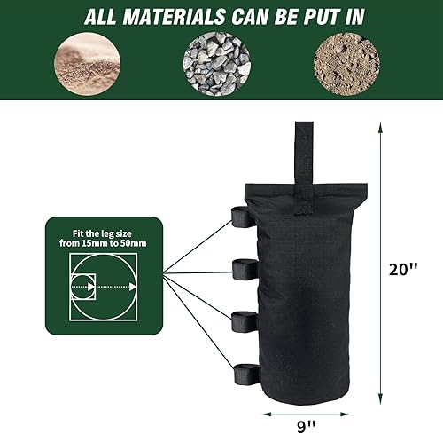 Miniatura 2 de Bolsas de peso para toldo (150 libras) para tienda de campaña desplegable, bolsas de arena para refugio solar al aire libre, toldo o sombrilla de