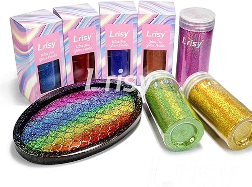 Miniatura 7 de Lrisy Holographic - Polvo de purpurina extrafina con tapa agitadora, lentejuelas de purpurina para resina epoxi, slime, vasos, uñas y arte de