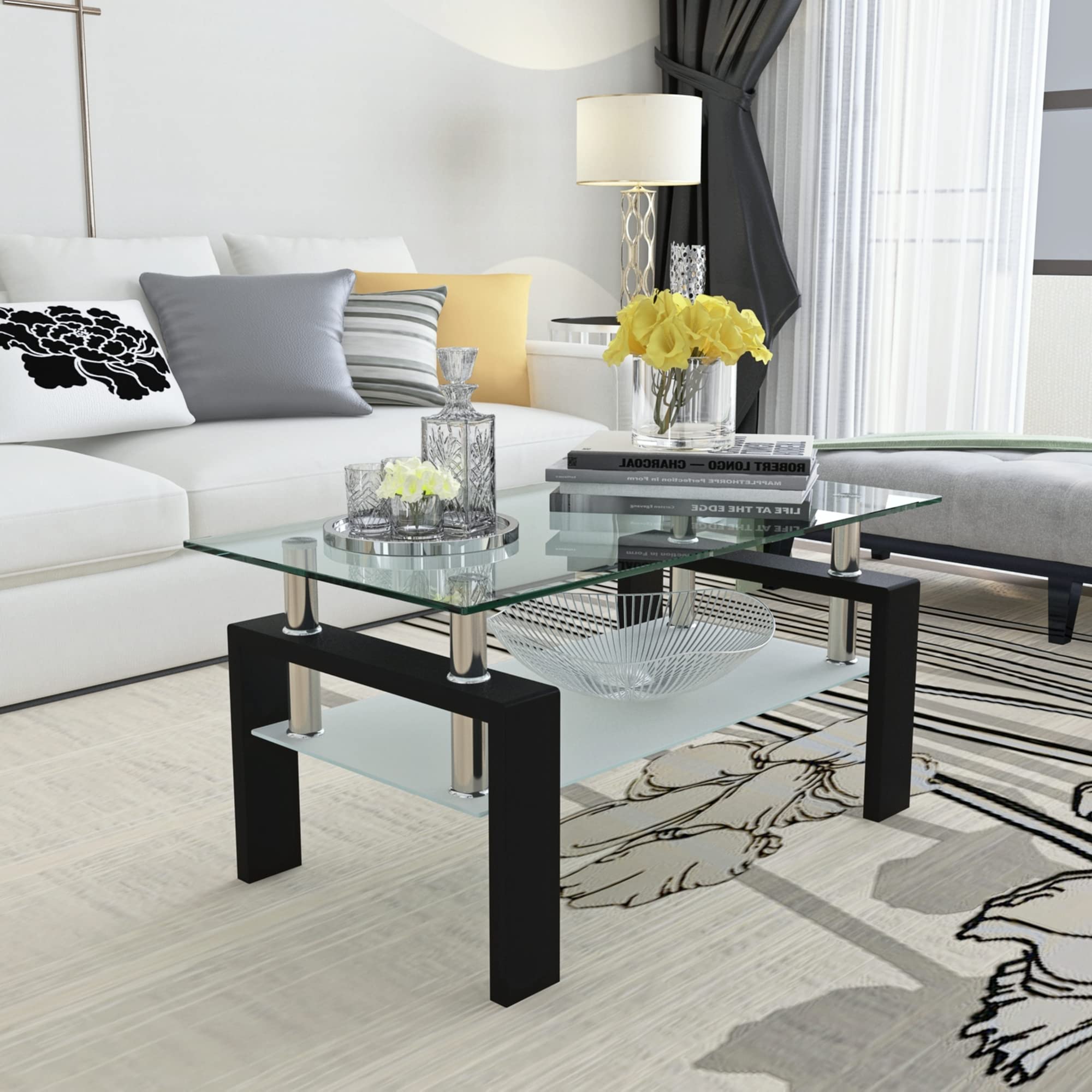 ガラステーブル センターテーブル リビングテーブル ローテーブル