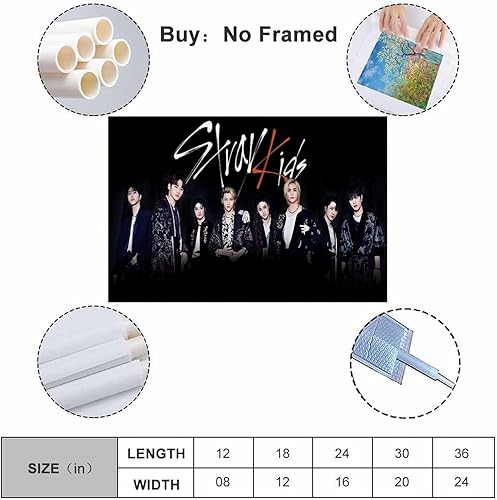 Miniatura 2 de Póster Kpop de Skz para niños callejeros, póster de arte artístico y arte de pared, decoración colgante para cuadros modernos de pasillo familiar,