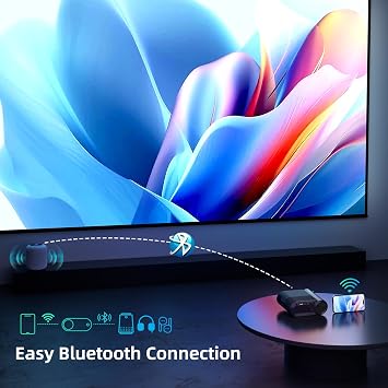 Home Projector with WiFi and Bluetooth, Native 1080P Mini Movie Projector, 200 ANSI, Wired Screen Mirroring, HDMI USB TypeC, Video Projector for Home Theater Indoor & Outdoor Movie