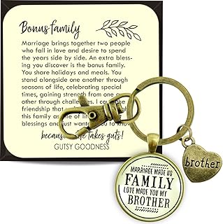 Brother Keychains Sentimental Brothers In Law Rustic Handmade Jewelry Key Fob For Men Card & Gift Box