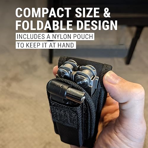 Miniatura 6 de EPG Multiherramienta resistente, estuche de nailon y puntas de destornillador, 18 herramientas de bloqueo de acero inoxidable, equipo EDC con