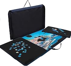 Becko US Jigsaw Puzzle Board Portable Puzzle Case Puzzle Storage Saver, Non-Slip Surface, for Up to 1000 Pieces (Black)
