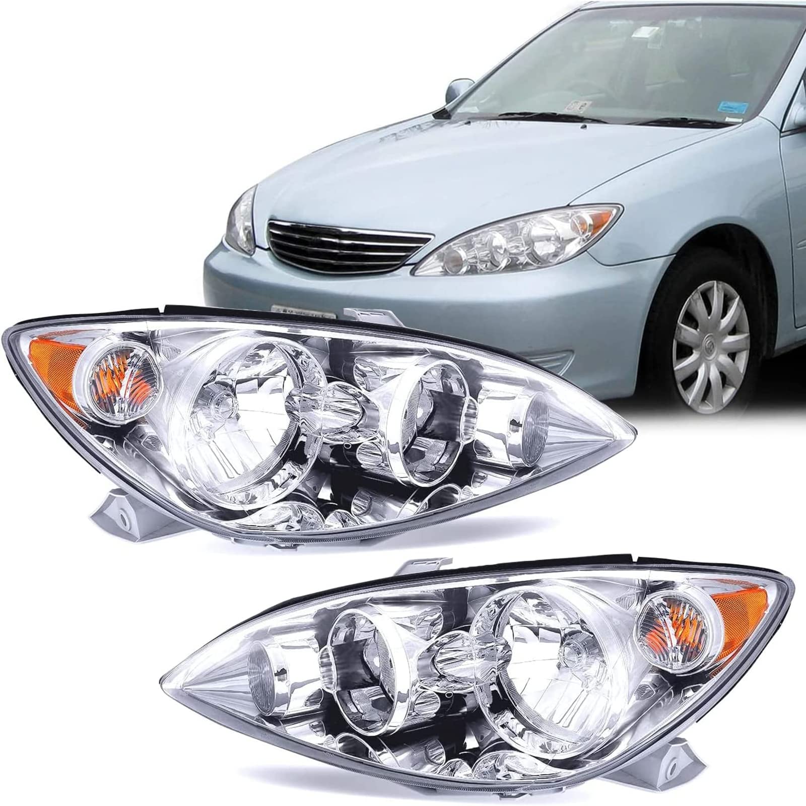 LEAVAN Headlights Assembly Compatible with 2005 2006 Toyota Camry LE XLE SE, Driver and Passenger Side