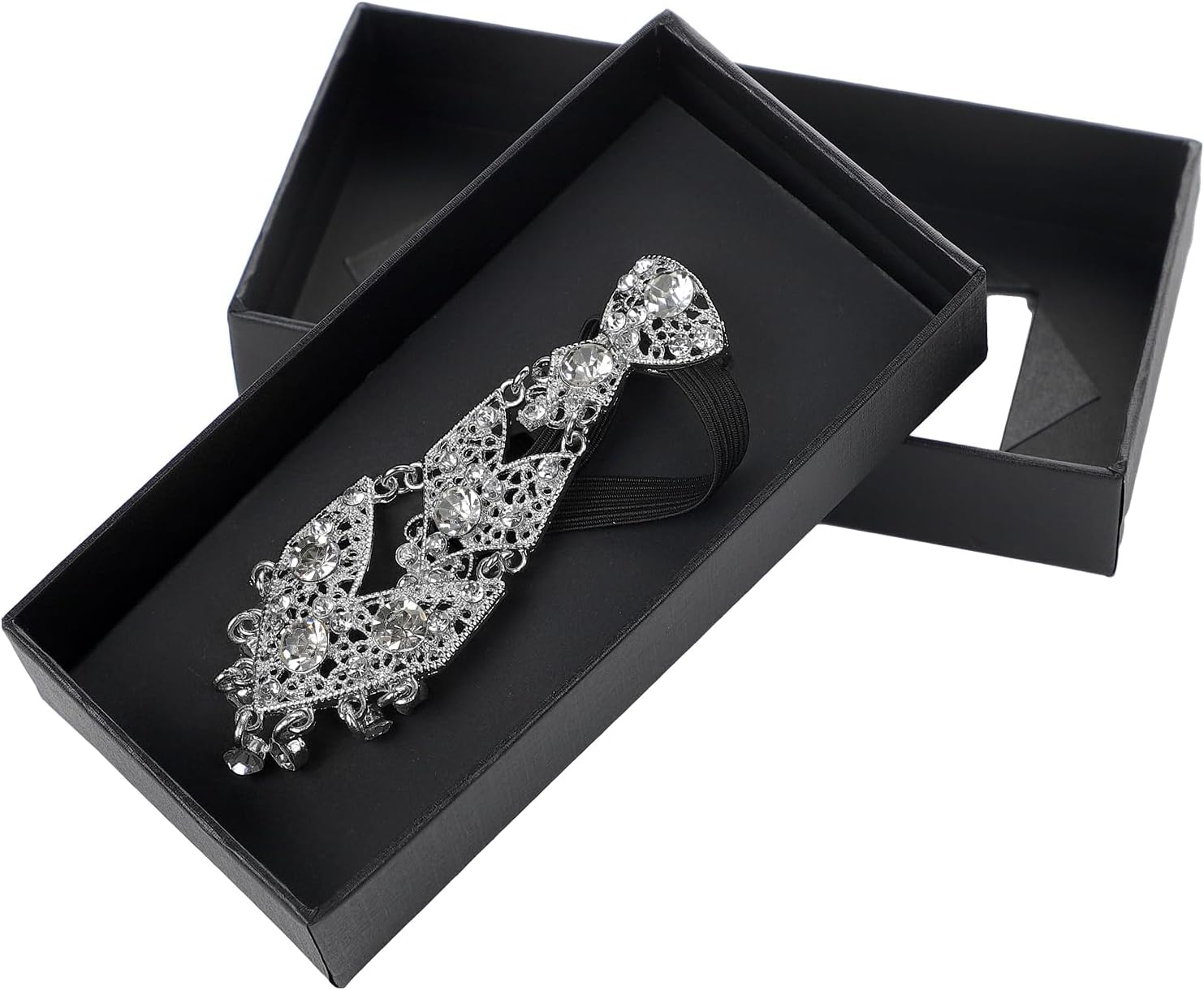 IPENNY Kids Bling Tie for Boy, Adjustable Gentleman Rhinestone Necktie in Gift Box with See-Through Lid, Wedding Party