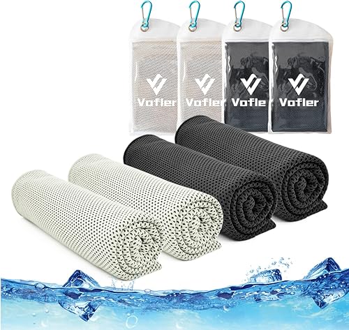 Vofler - Toalla de enfriamiento 4 unidades de microfibra fría fría para la cabeza (40 x 12 pulgadas) para atletas, hombres, mujeres, jóvenes,