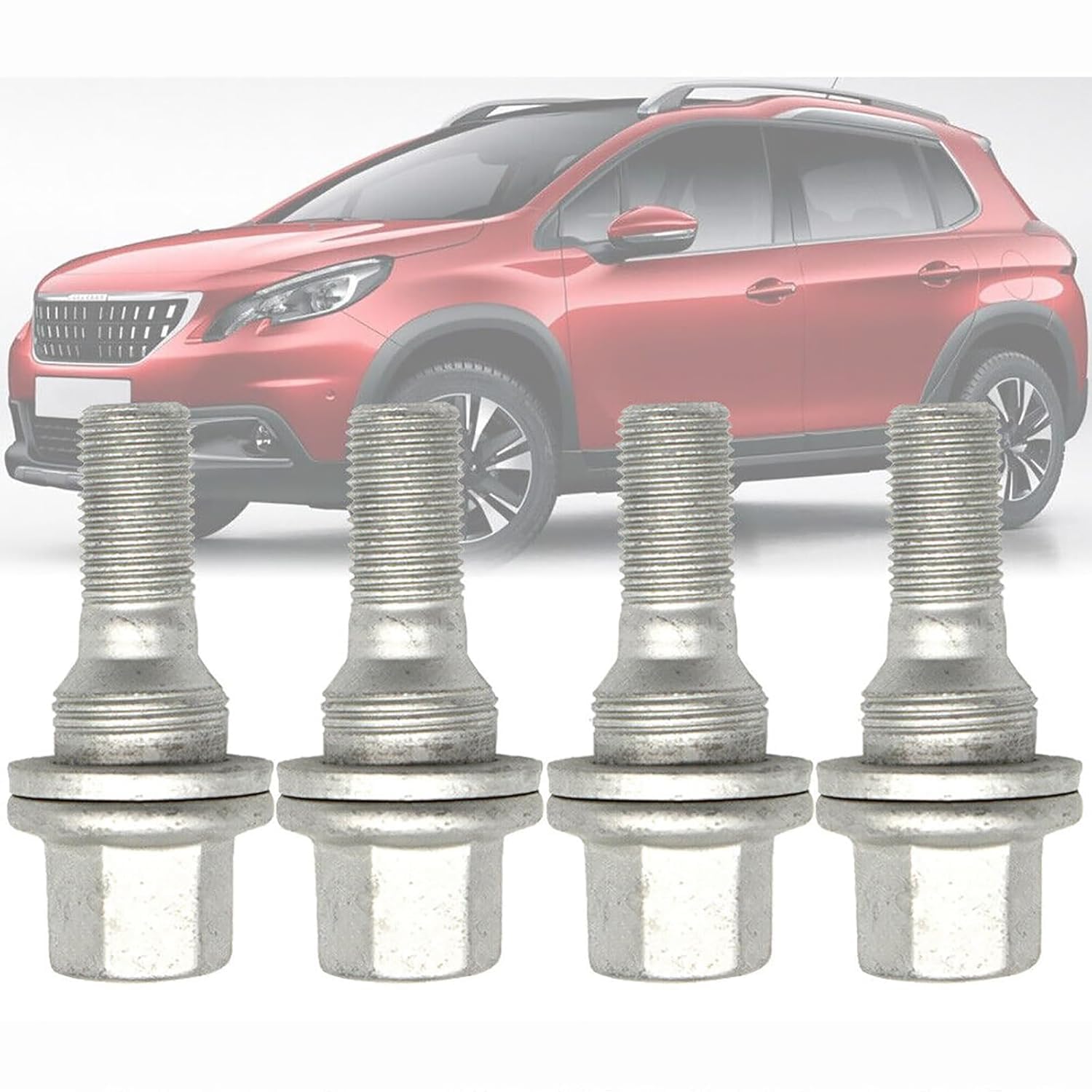 16 bulloni per ruote, M12 x 1,25, 9817024580, per Citroen, Peugeot, argento