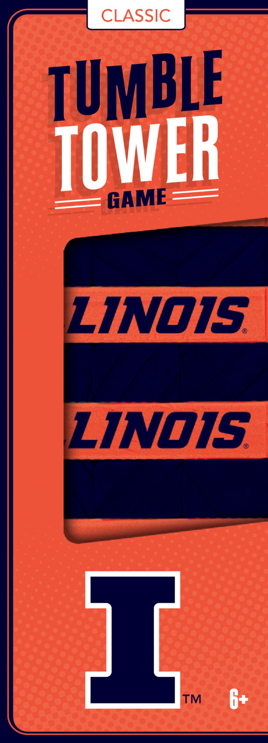MasterPieces NCAA Illinois Fighting Illini Tumble Tower - Real Wood Blocks, Merchandise