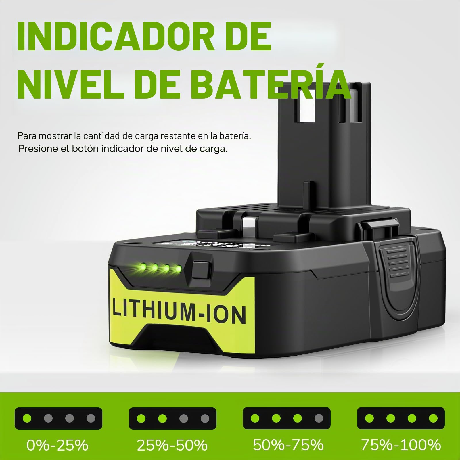 LabTEC P103 18 V 3000 mAh Batería de repuesto para Ryobi BPL1815 P102 P104 P105 P106 con puerto USB P117 Recambio P117 12V-18V One Plus Series, juego de cargadores USB Ryobi P107 P108