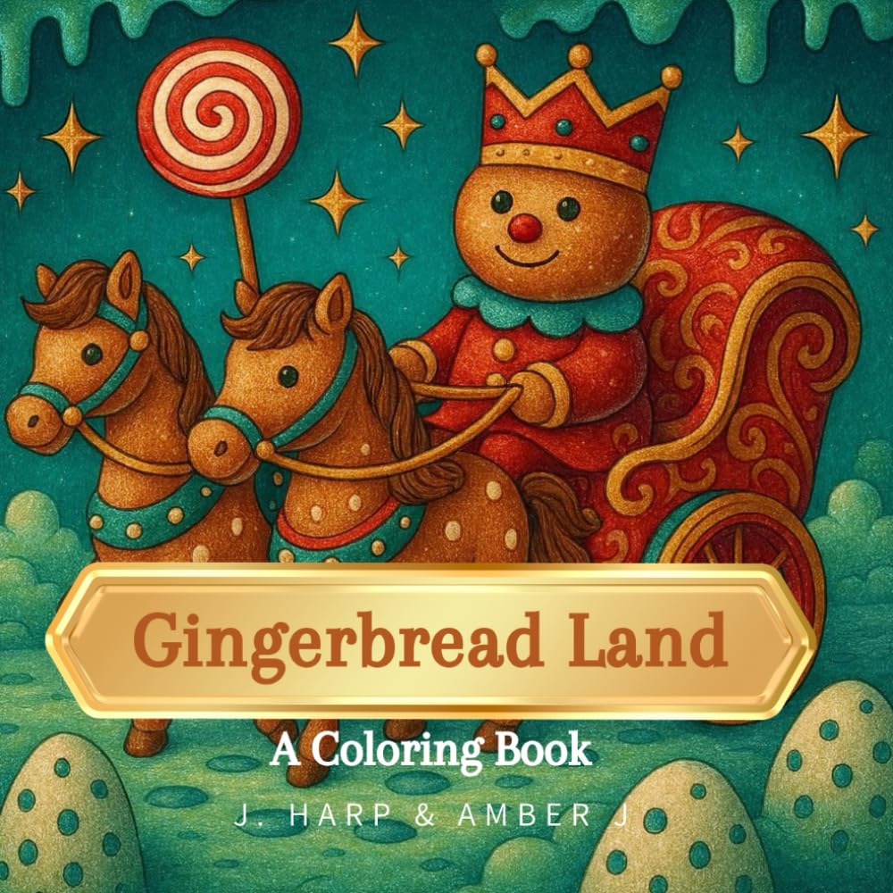 Gingerbread Land Christmas Coloring Book for Kids Ages 3 and Up: Sweet Candy Worlds and Holiday Fun Coloring Adventures (Coloring Adventures for Kids)