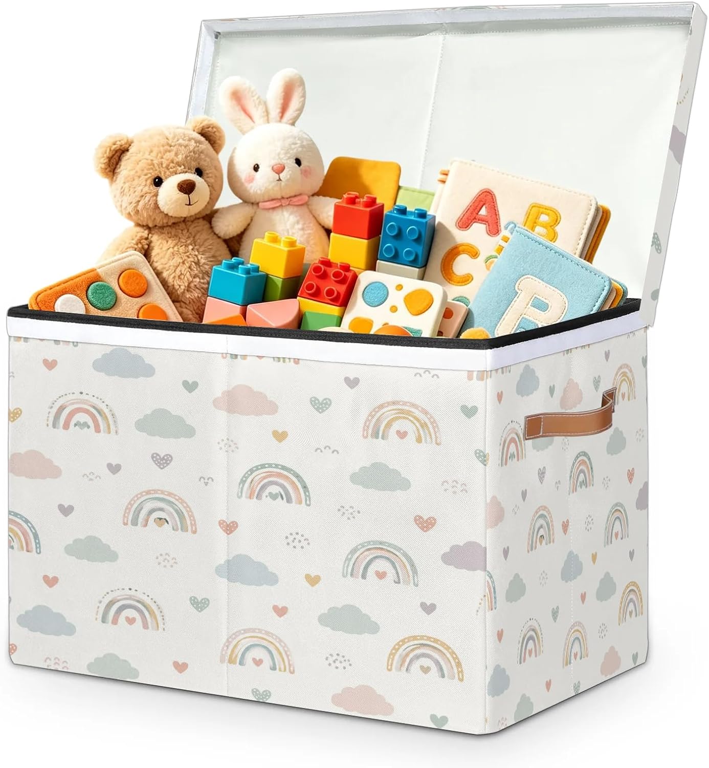 Cartoon Rainbow Large Toys Box with Lid