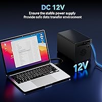 Vista 7 de 4 Bay Hard Drive Enclosure with Cooling Fan for 2.5/3.5" SATA HDD/SSD with USB A/C 3.0 Cable, Tool-Free HDD Enclosure, 3.5 Hard Drive Enclosure