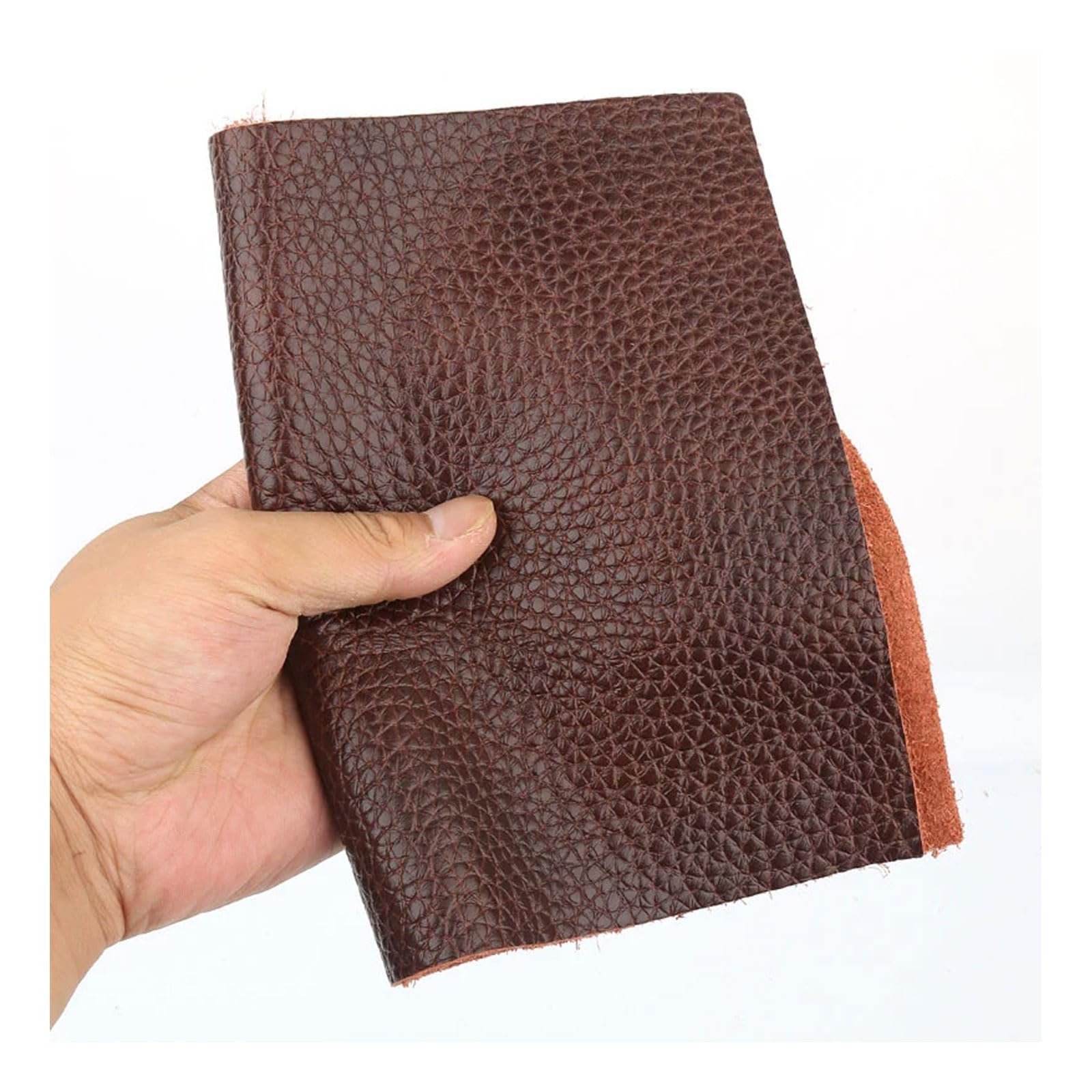 Yinian Rindsleder Echtlederblätter 4mm Dicke Dunkelbraun Chrom Gegerbte Rindleder Echtleder Vollnarbenleder für Basteln, Nähen, Ledergürtel, Sofa, Taschen, Stuhllehne, Beziehen, Deko,50x50cm