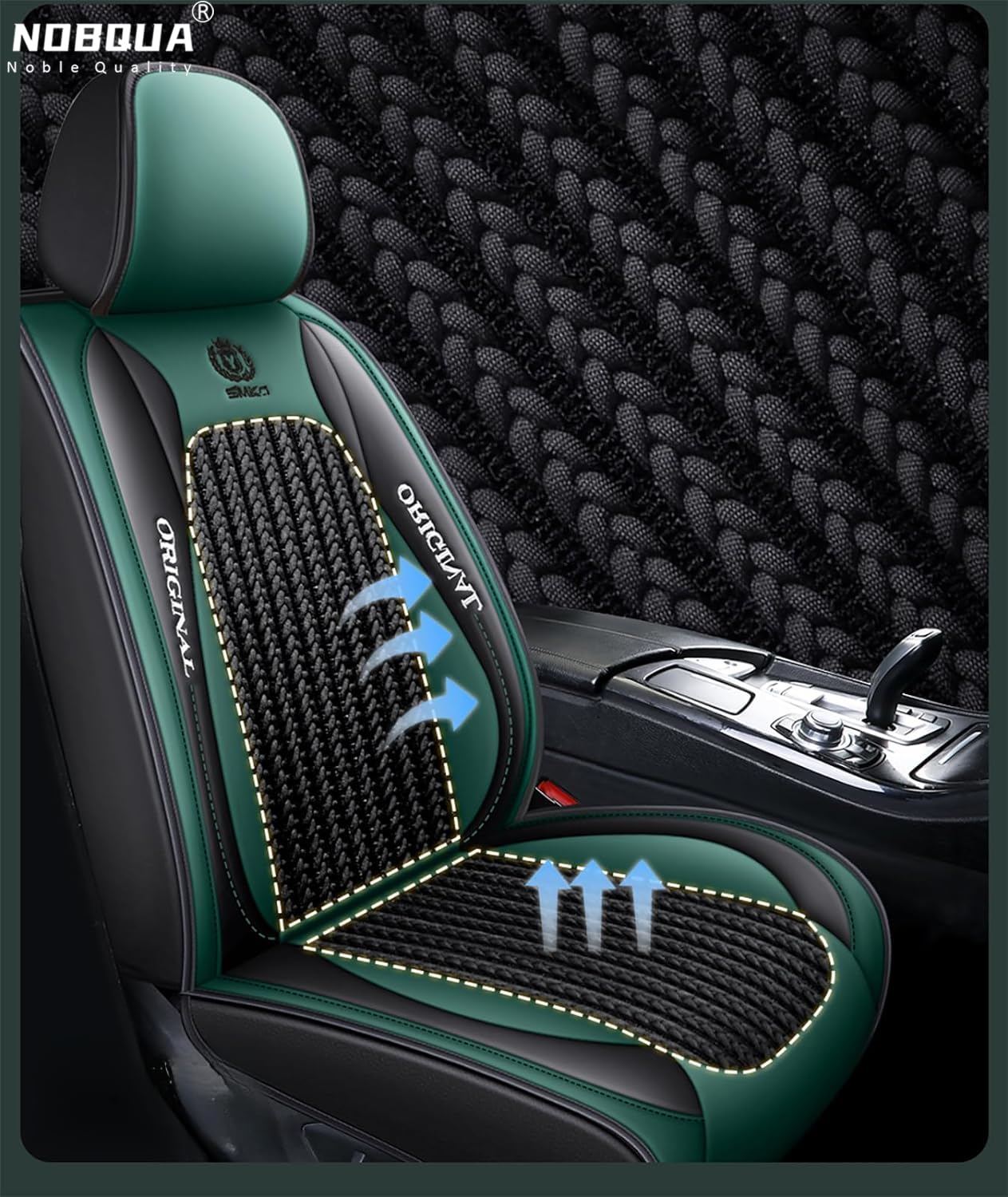 Fundas de Asiento de Coche Universales de Cuero para 5 Plazas – Compatibles con Nissan Qashqai Juke X-Trail/Rogue Micra – Juego Completo para SUV y Berlina