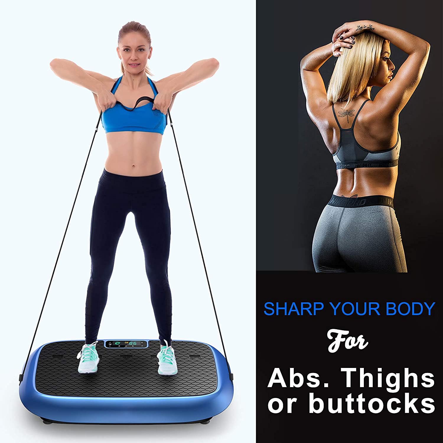 Natini Vibration Plate, Whole Body Vibration Platform Exercise Machine with Bluetooth Speaker, Home Fitness Equipment for Weight Loss & Toning(Jumbo Size) view 6