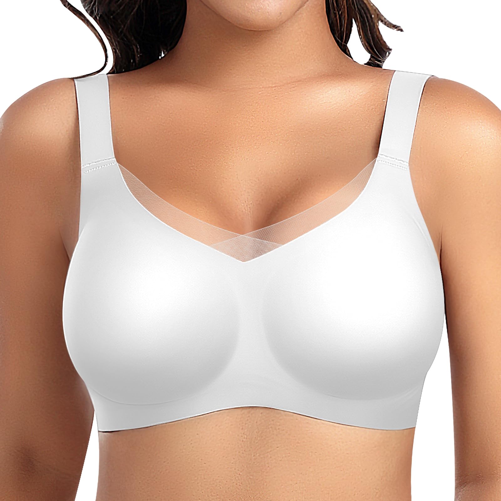 Women Comfort Seamless Bras Full Coverage Mesh No Underwire Bra