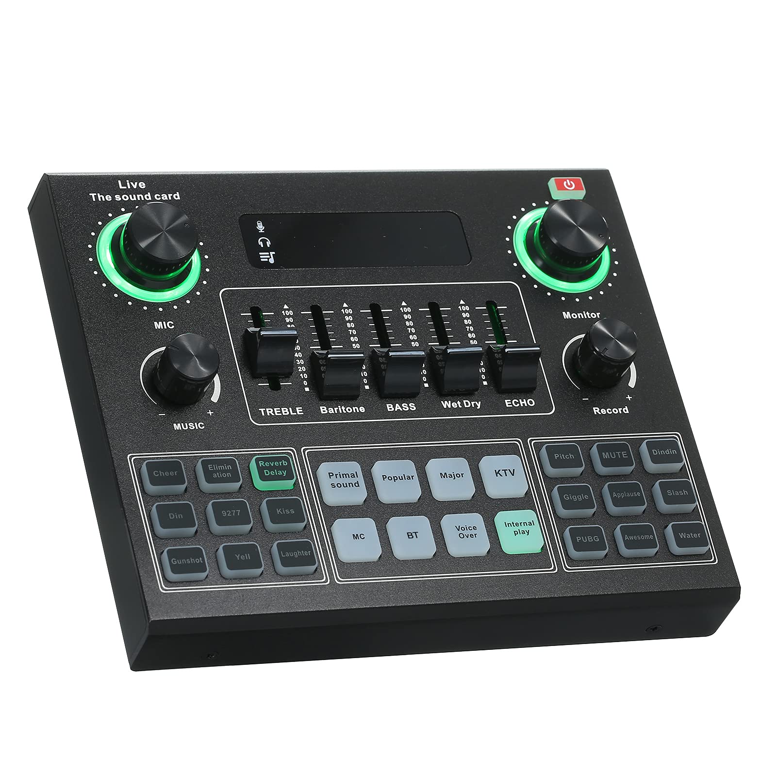 Scheda Audio V9 Live Sound Card BT Accompaniment Audio Mixer con Effetti sonori Broadcasting Rete di Registrazione Canta su telefoni Laptop
