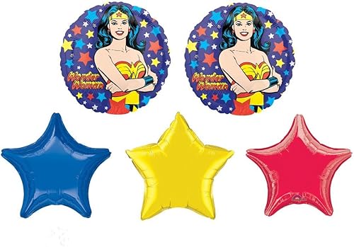 Wonder Woman Ramo de globos - Paquete de 5 globos de aluminio