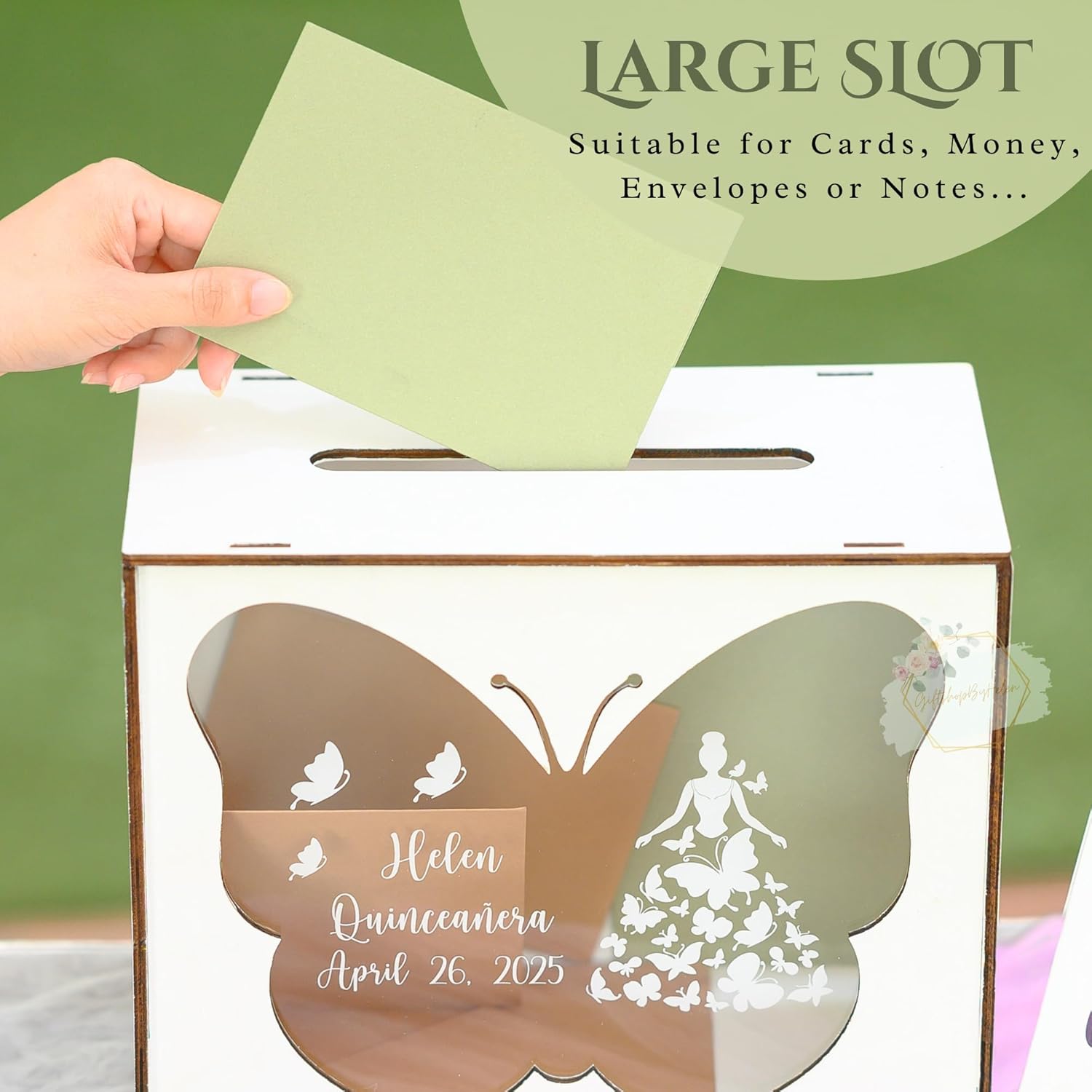 White Butterfly Card Box for Quinceañera Party Mis Quince Reception Envelope Card Box for Party Favors DIY Party Decor Wedding Reception Quinceañera Birthday